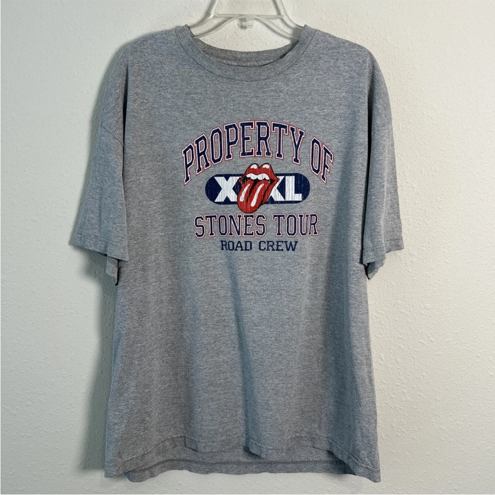 Y2K Rolling Stones Road Crew T-Shirt Gray Men's XL Alstyle Apparel Cotton Rock